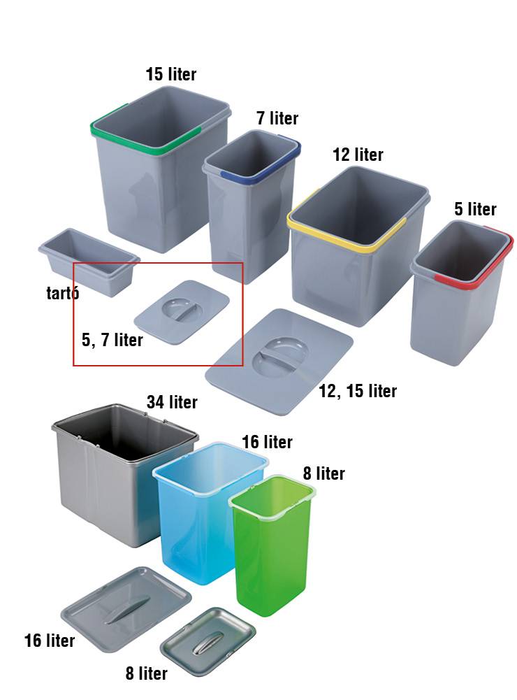 EKOTECH -  Tartozék hulladékgyűjtőhöz fedél kisméretű Practikohoz (MK)