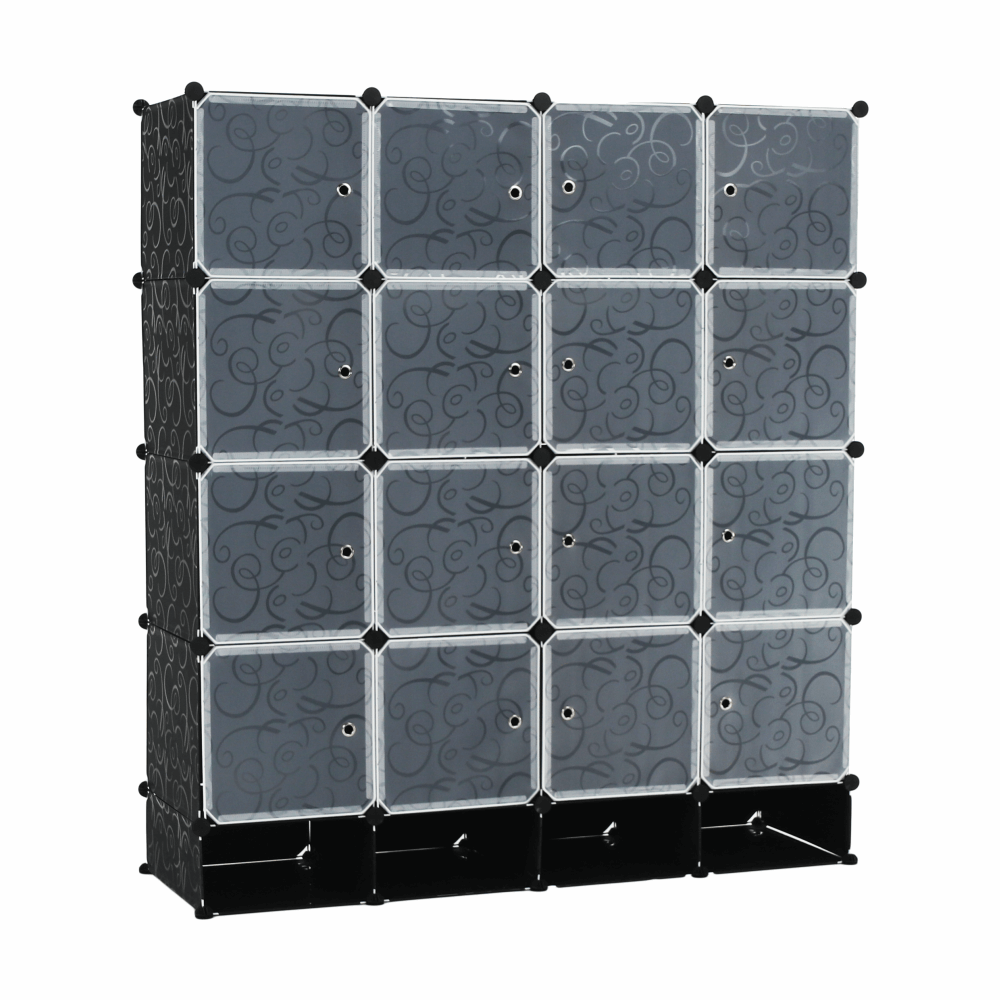 Moduláris szekrény szervező, fekete/tejfehér, RODAN TYP 2 (TK)