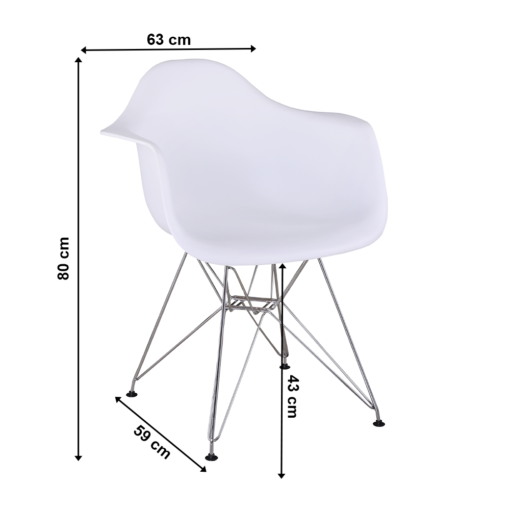 FEMAN 2 NEW szék kivitel : króm lábak , ülőrész fehér műanyag (TK)