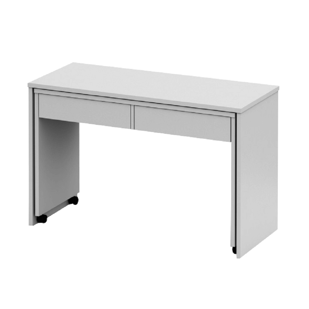 Nyitható PC asztal fiókokkal, fehér, VERSAL NEW (TK)