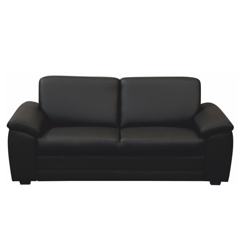 3- személyes kanapé támasztékokkal, textilbőr fekete, BITER (TK)