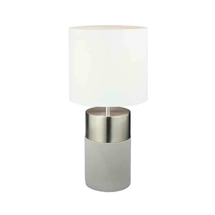 Asztali lámpa, világosszürke/fehér, QENNY TYP 19 (TK)