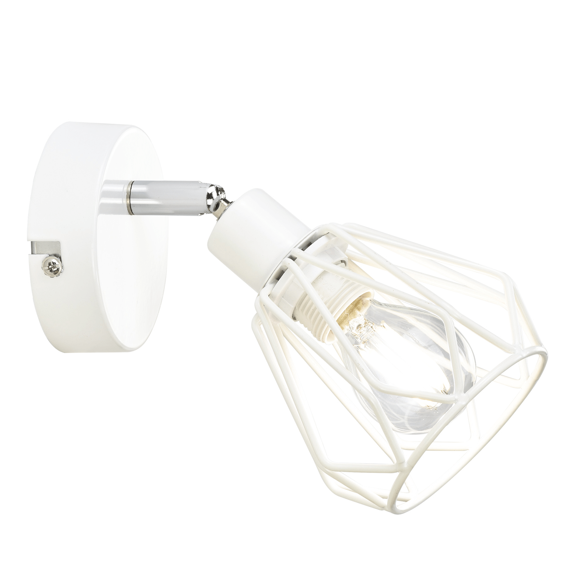 Fali lámpa, fehér/fém, OKIRA TYP 2 (TK)
