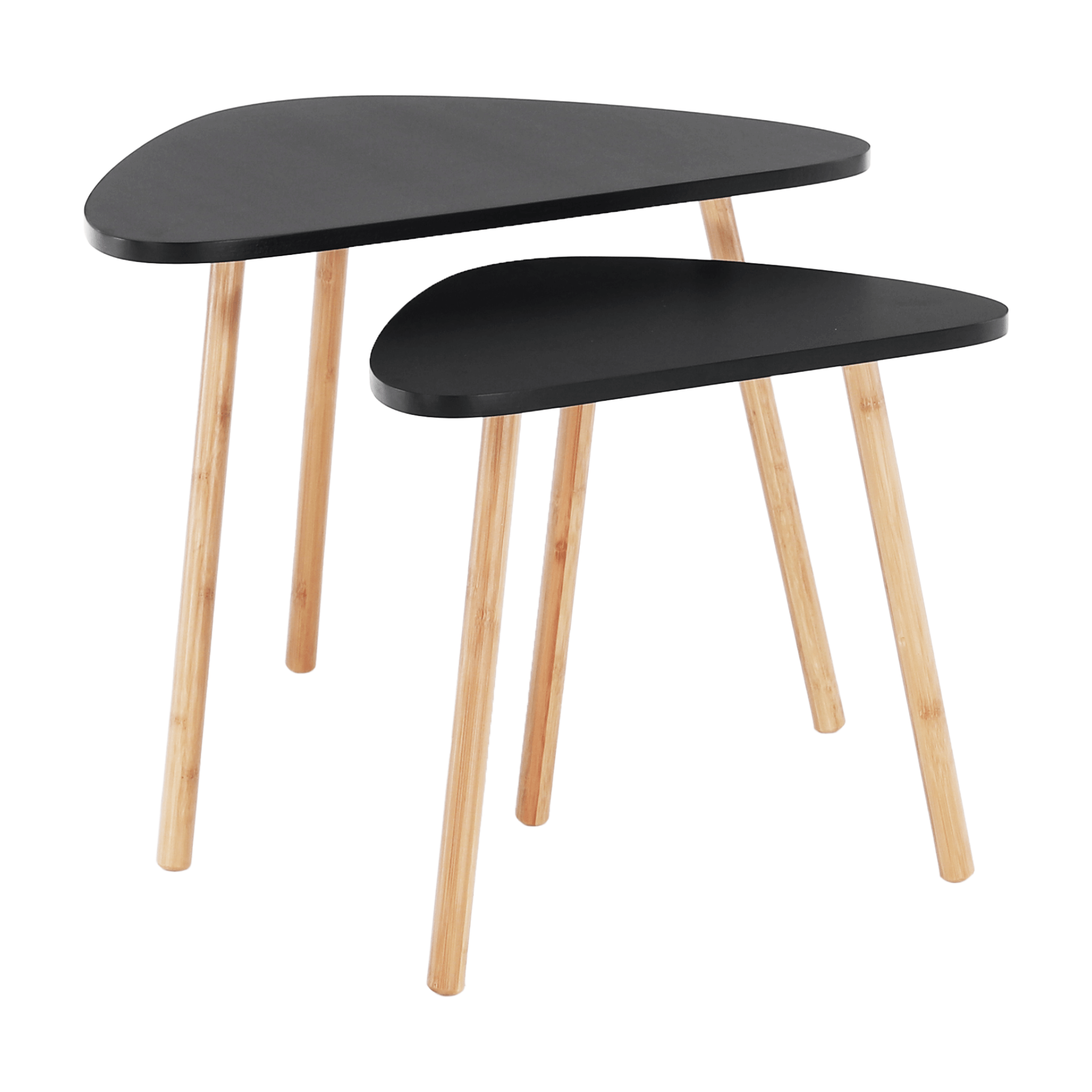 Két darabos asztalkészlet, fekete/természetes, GOREJ (TK)