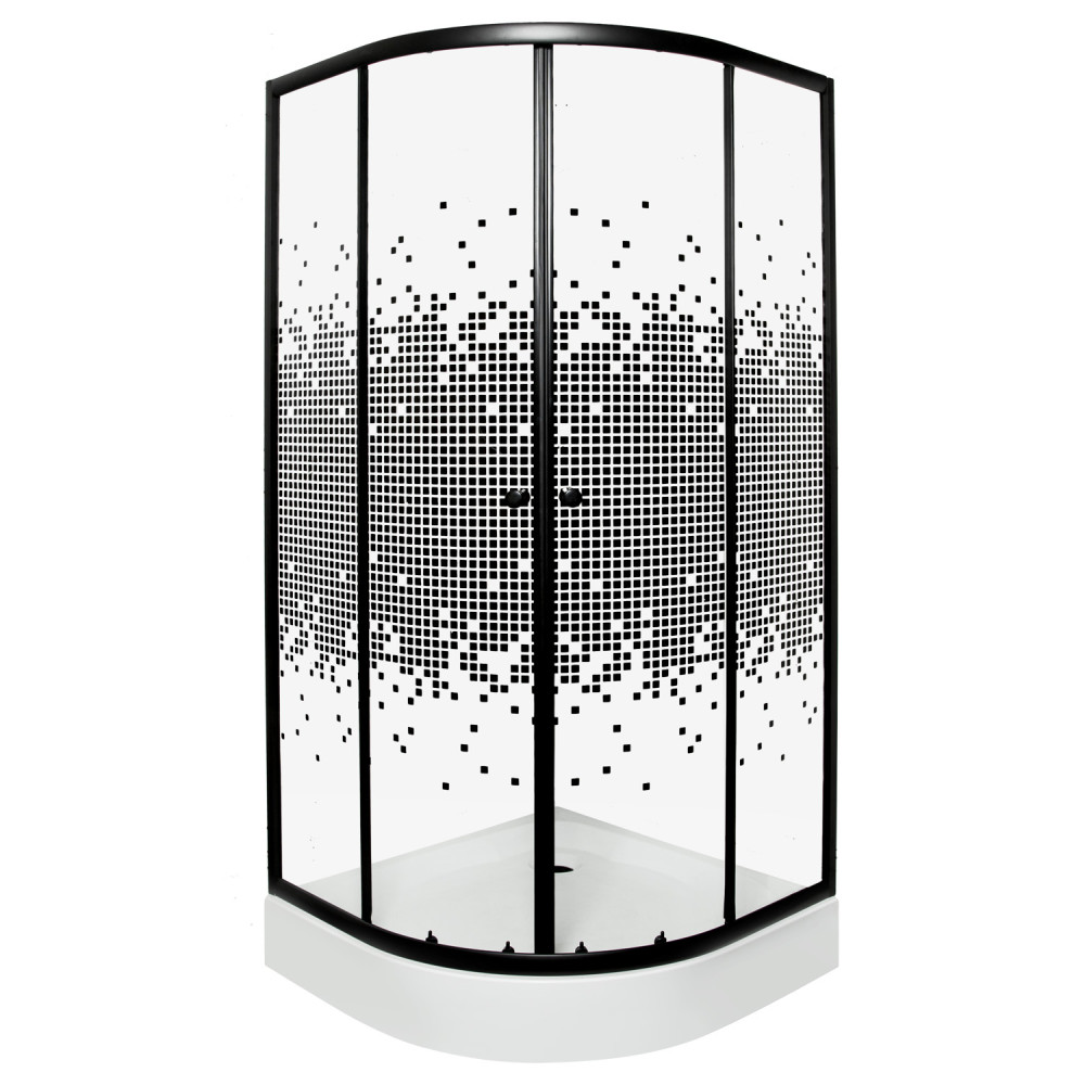 Pixel Black 80 íves zuhanykabin zuhanytálcával (HX)