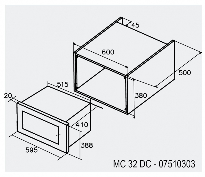 CATA - Beépíthető mikrohullámú sütő MC-32 D (MK)